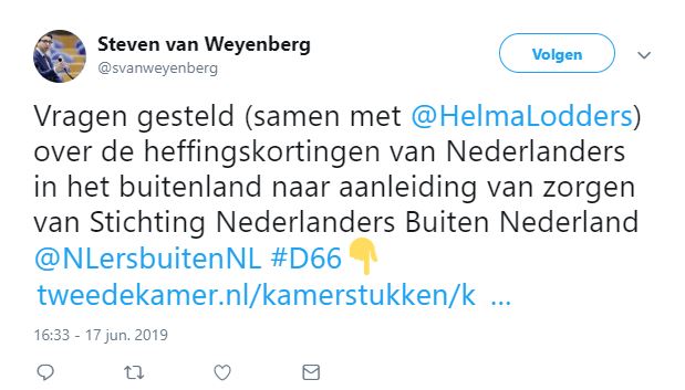 tweet D66 over pensioenen